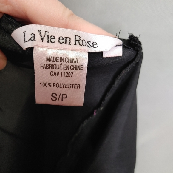 BLACK satin rhinestone chemise size S - Picture 8 of 16